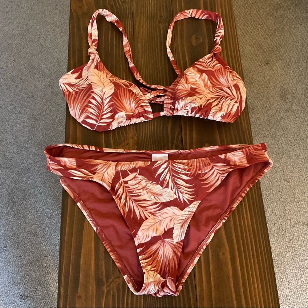 Xhilaration Bikini Set with Tropical Print